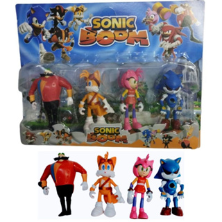 Kit 4 Bonecos Coleção Sonic Amigos Brinquedo Filme Infantil