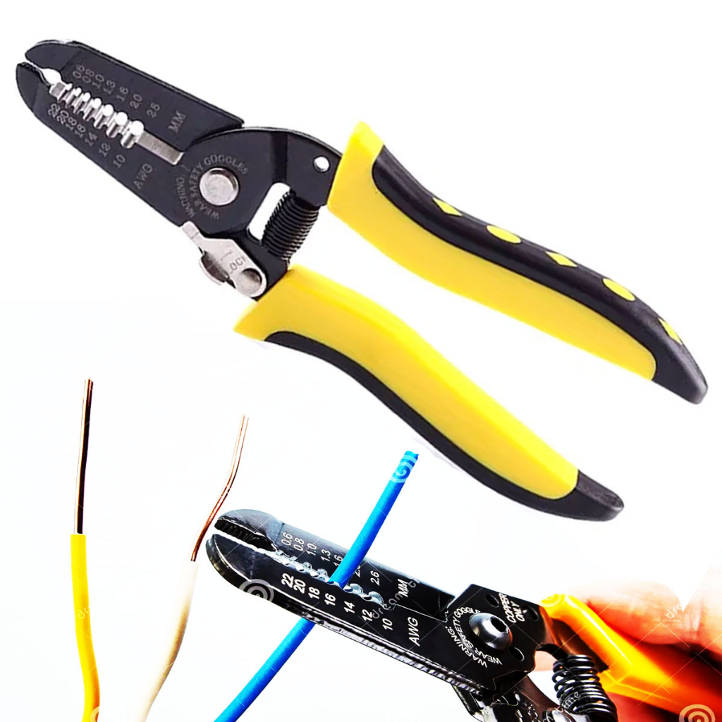 Alicate Descascador De Fio Decapador E Cortador De Fios Elétricos Tesoura Crimpador Corta Fio