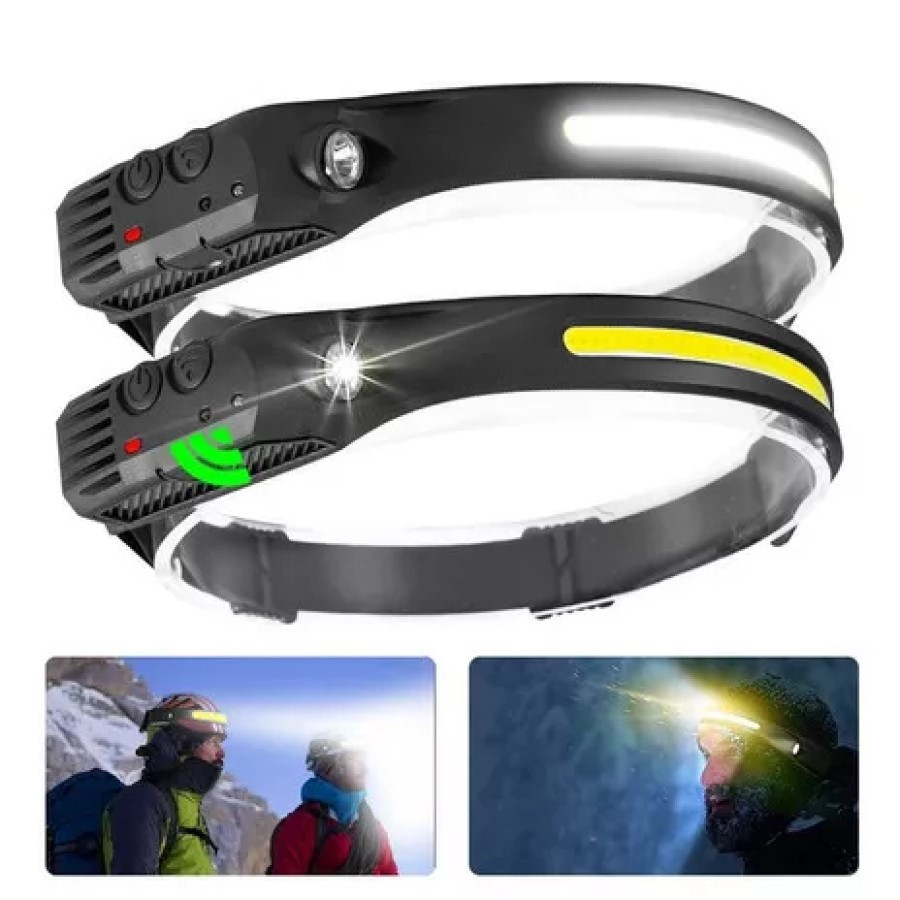Lanterna Cabeça Led Recarregável Fita Ajustável Xpe+cob Usb MB-5025