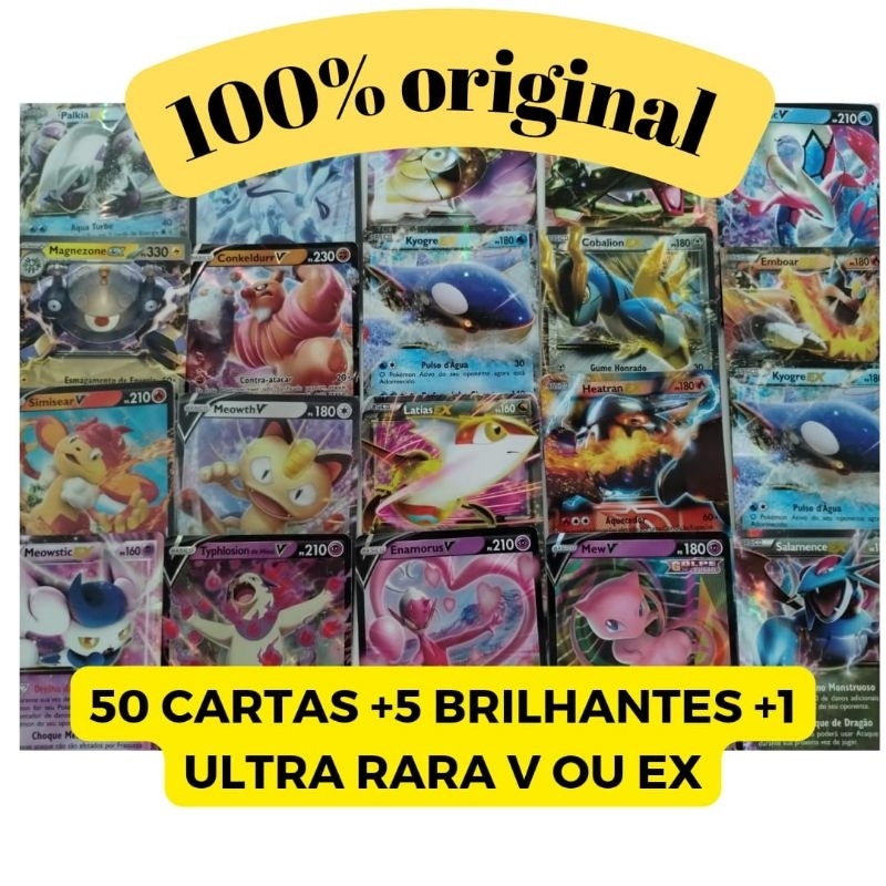 Carta Pokémon Mítico Jirachi Gx Ultra Rara + 50 Cartas Pt