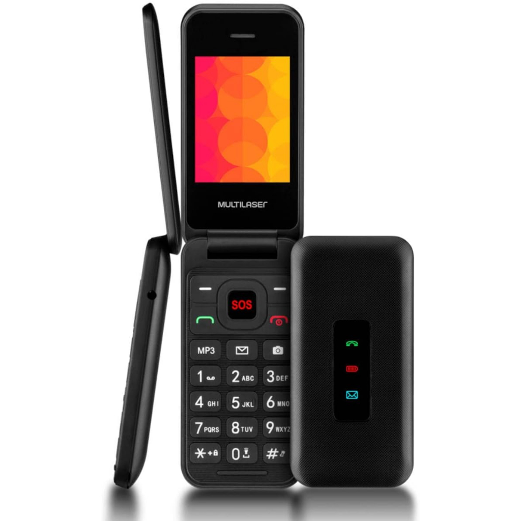 Celular 3g Multilaser Vita Flip Dual Chip com Botão SOS + Rádio FM ...
