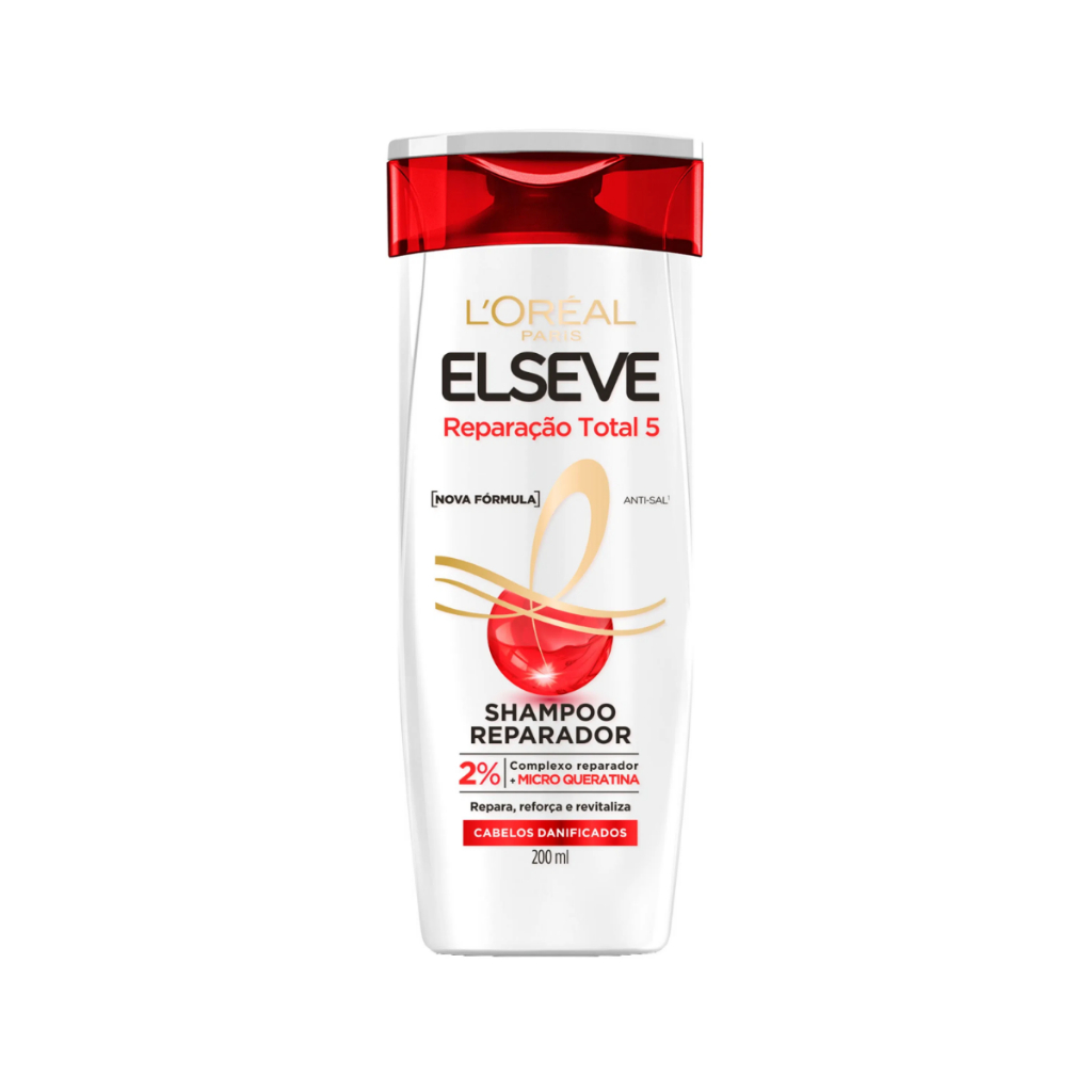Shampoo Reparador Elseve L'oréal Paris Reparação Total 5 Cabelos Danificados 200ml