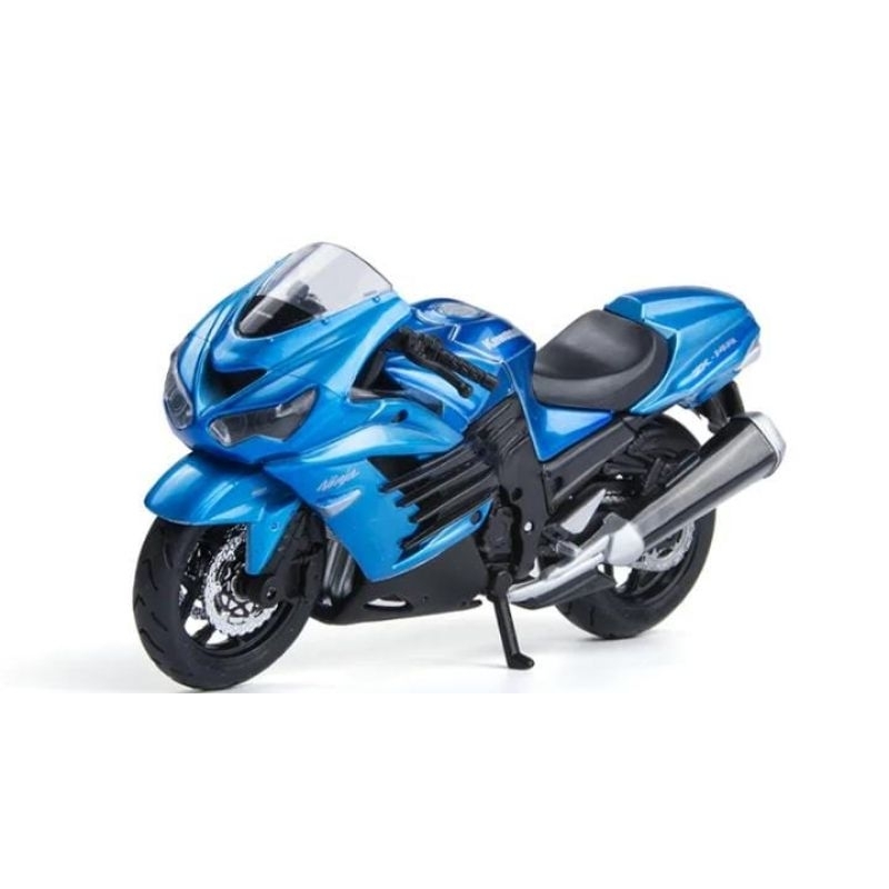 MINI Miniatura Moto Kawasaki Ninja ZX-14R - Azul - 1:18 - Maisto