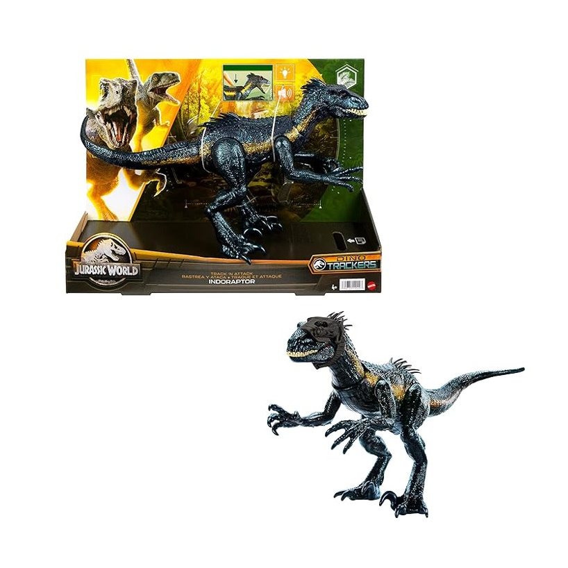 Boneco Dinossauro Jurassic World Atrociraptor - Colossal Gigante 93cm + 20  mini dinossauros