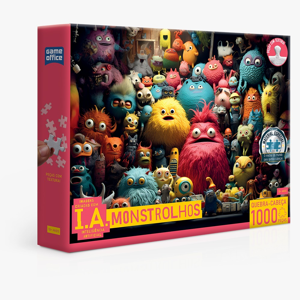 Quebra-Cabeça Puzzle I. A. Monstrolhos 1000 peças com textura – Lançamento 2023 (Toyster)
