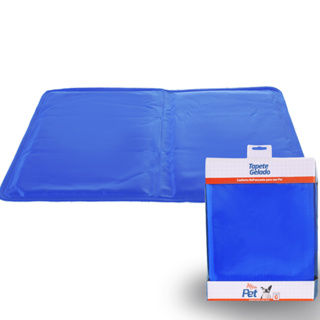 Tapete Gelado Refrescante Tamanho M 50cm X 40cm Azul Cão Pe