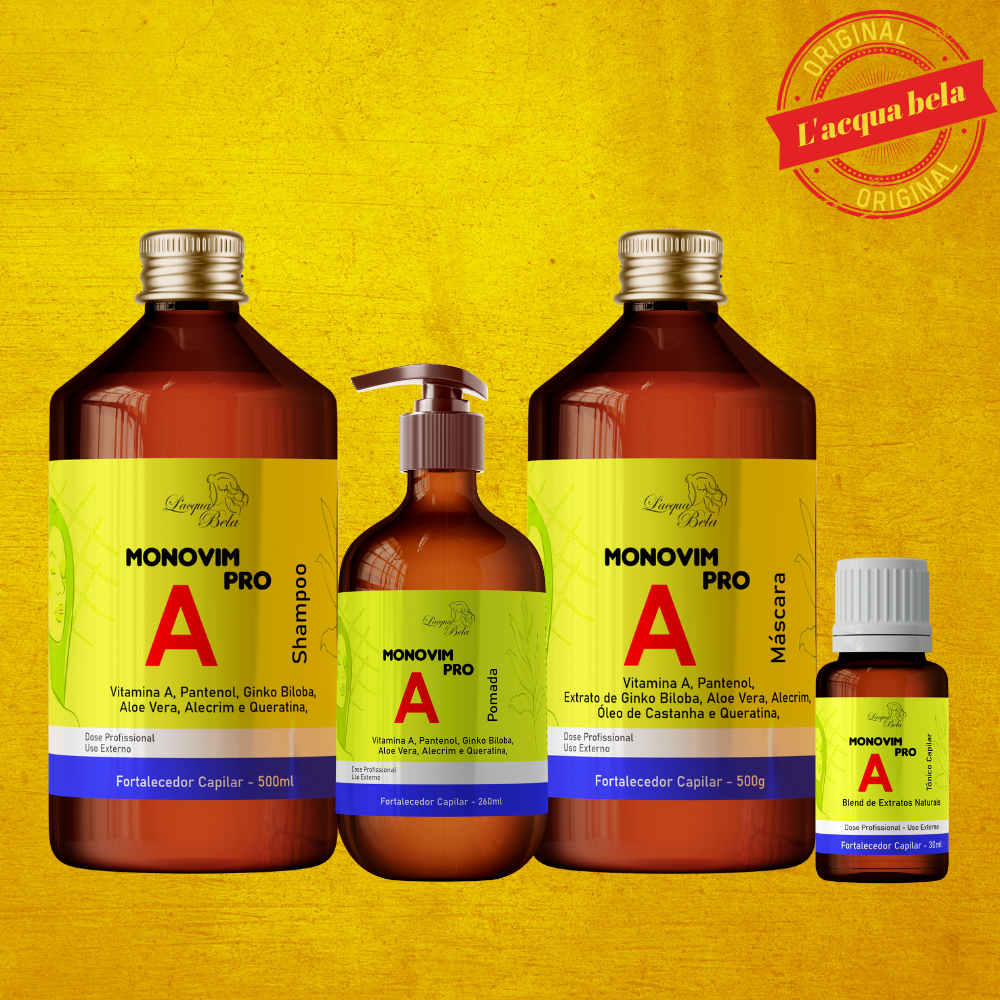 Kit Monovim A Pro Original Crescimento Capilar Acelerado L'acqua bela