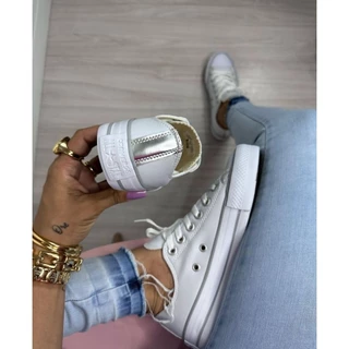 Lançamento Tênis All Star Sintético Branco Prata