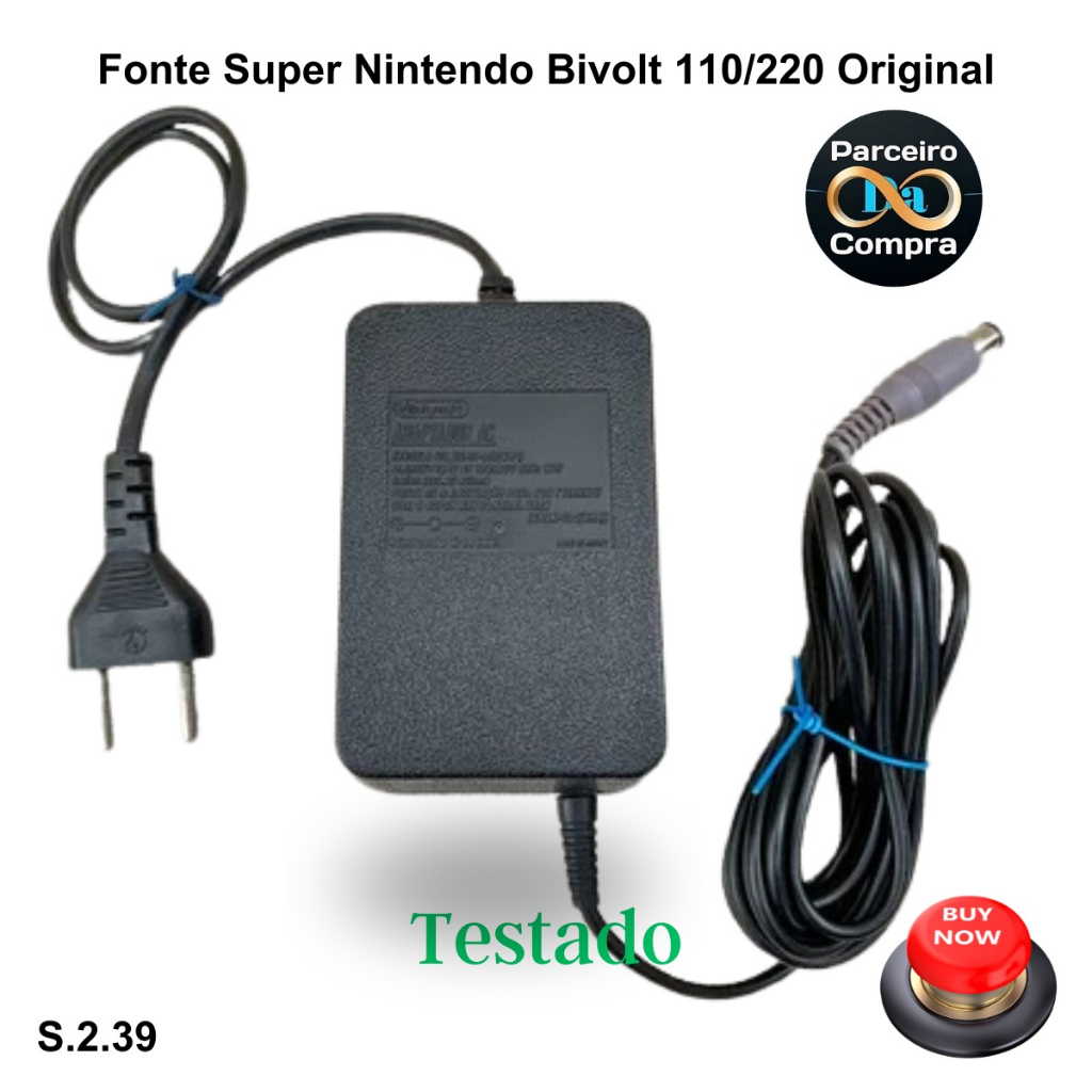 Fonte Super Nintendo Bivolt 110/220 Original | Shopee Brasil