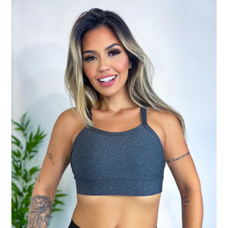 Top Cropped Academia Fitness com forro cores - QQISSO MODAS