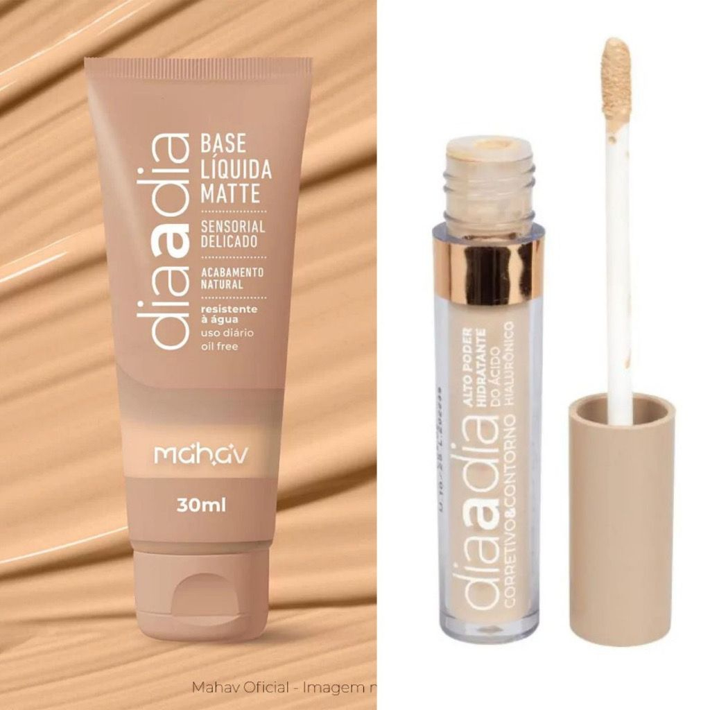 Base + Corretivo Líquido Matte Dia a Dia Mahav ENVIA NA HORA | Shopee ...