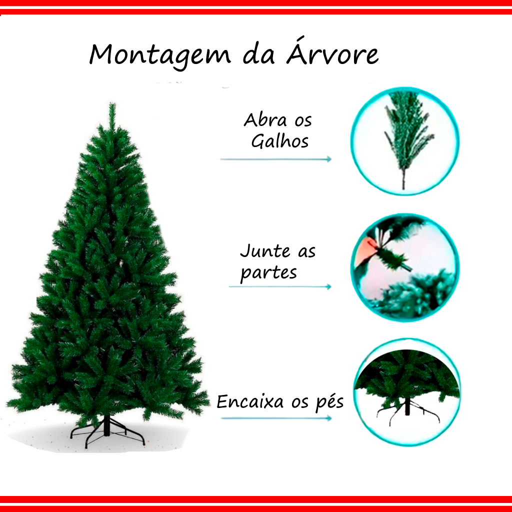 Árvore de Natal Dinamarca Verde 180cm 580 Galhos - Magizi