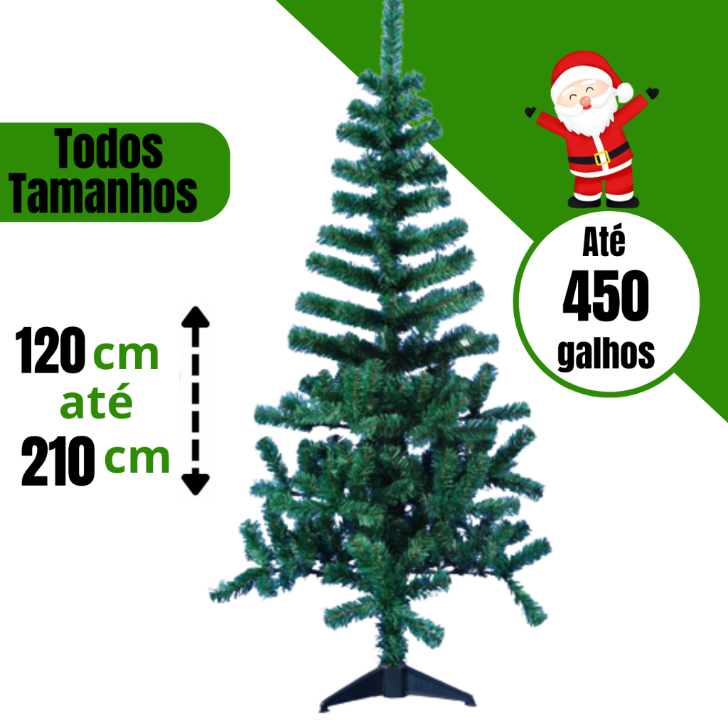 Árvore De Natal Grande Pinheiro 180 Cm 750 Galhos Verde em Promoção na  Americanas