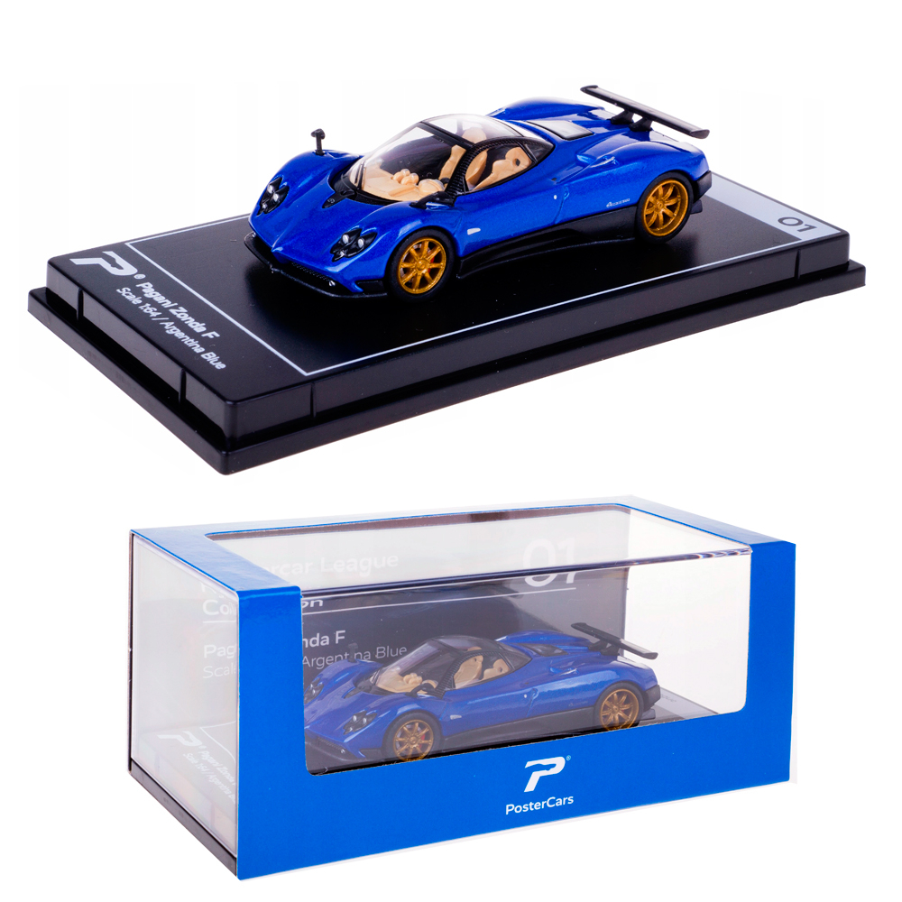 PosterCars Pagani Zonda F Argentina Blue 1 64 diecast Poster Cars