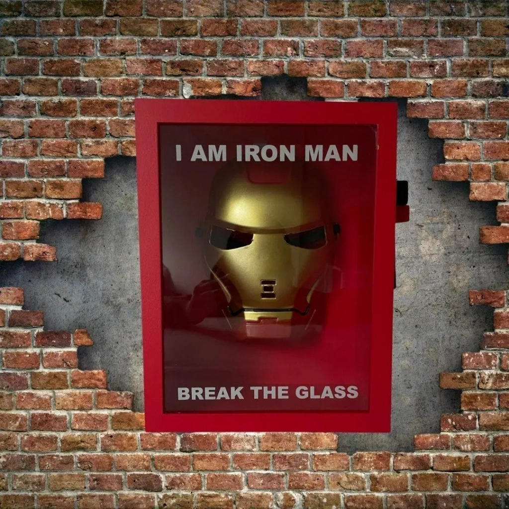 Quadro Emergência Se Você É O Homem De Ferro Quebre O Vidro Iron Man