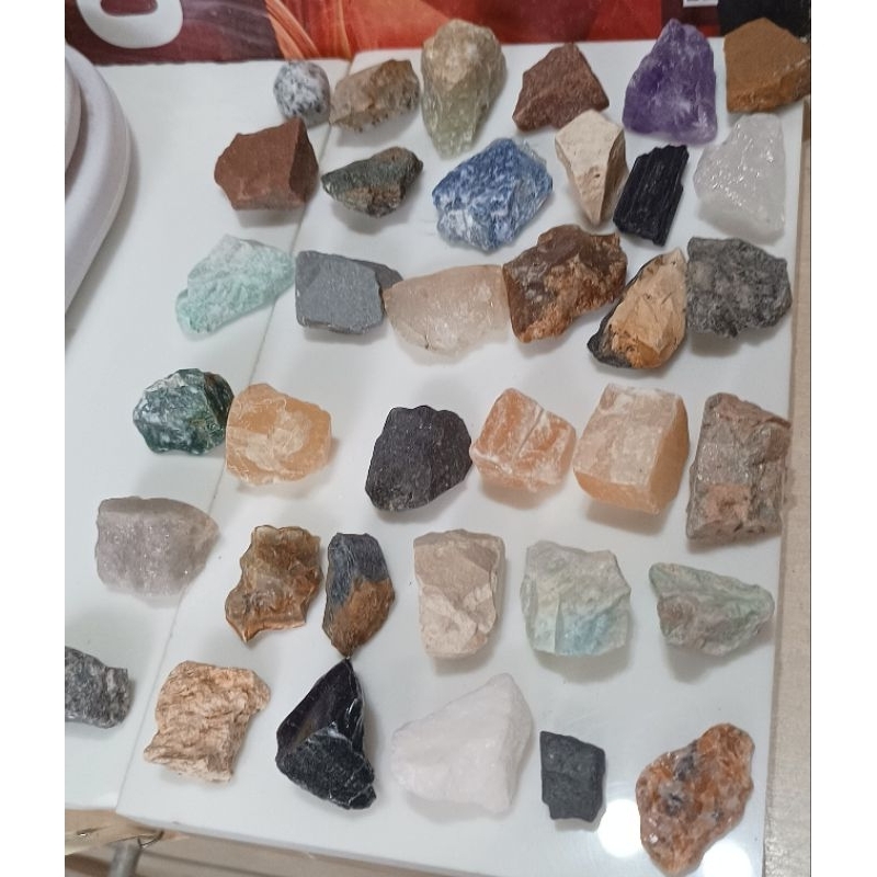 Kit 36 rochas e minerais coleção aulas geologia ciências