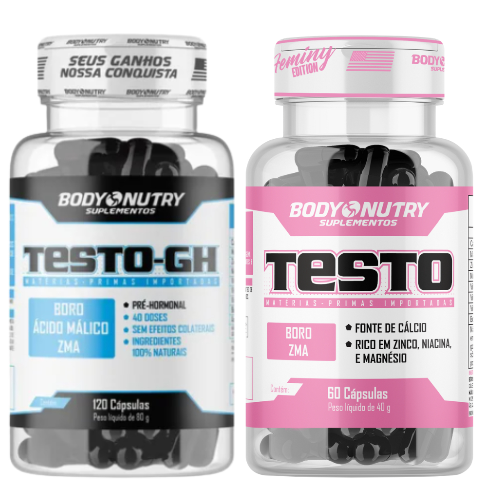 Testo GH Pré Hormonal Feminino e Masculino - Kit Casal Maromba, Ganho ...