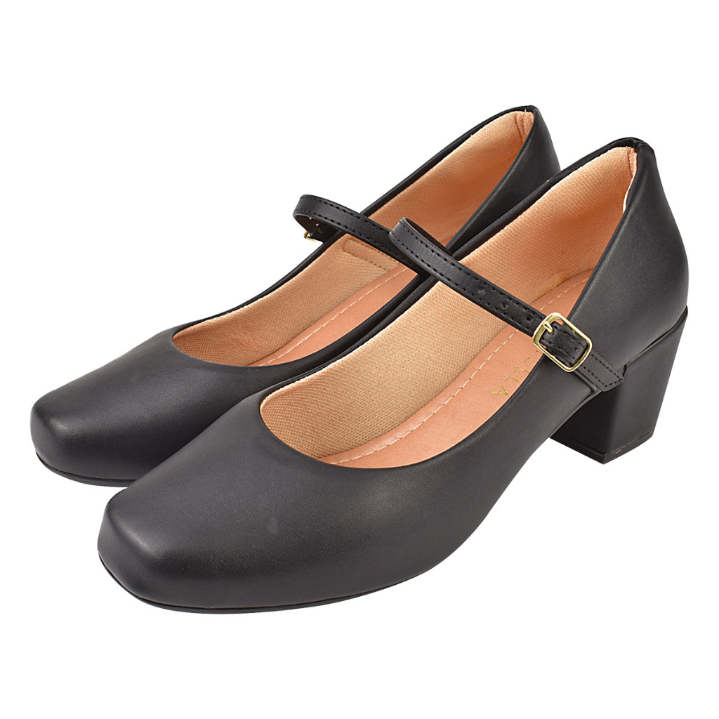 Sapato Scarpin Feminino Boneca Bailarina Donatella Bico Quadrado