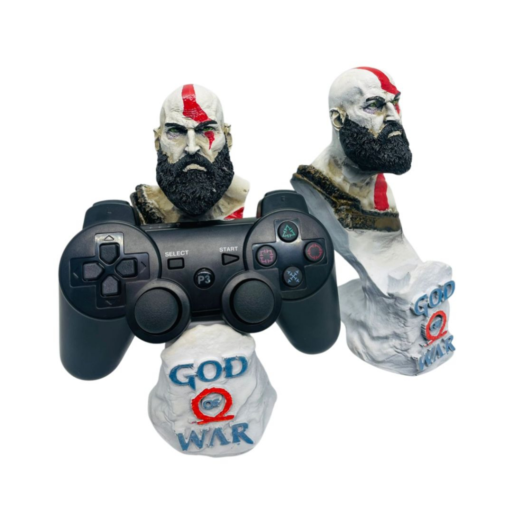 Boneco Suporte Controle Colecionável Kratos God of War Jogo Estátua de Resina