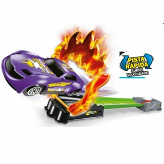 Lançador Pista Carrinho Tipo Hot Wheels Com Carrinho Fire