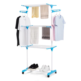 Varal De Chão Roupa Calcinha Grade 3 Andares Dobrável Portátil