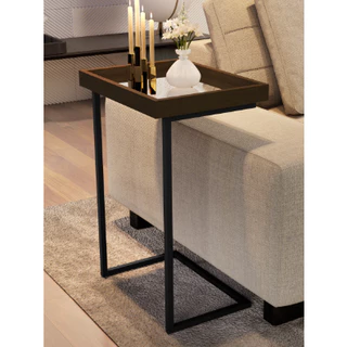 Mesa Lateral Apoio Para Sofá Com Espelho JB 4774