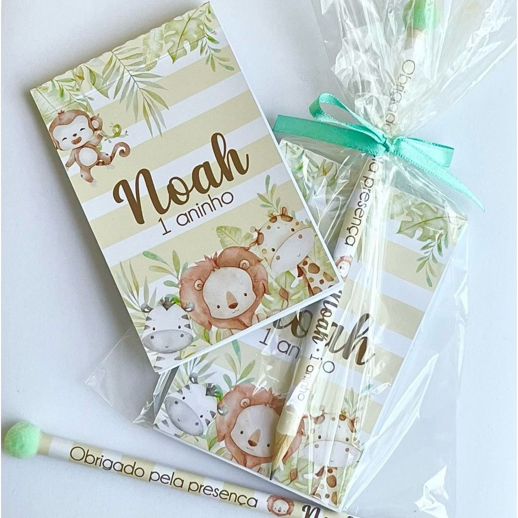 Kit Lembrancinha para Festa: Bloquinhos Personalizados + Mini Lápis ...