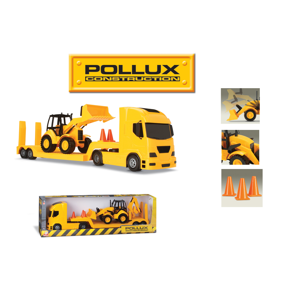 Caminhão Pollux WL 1200 Construction com Trator Retroescavadeira