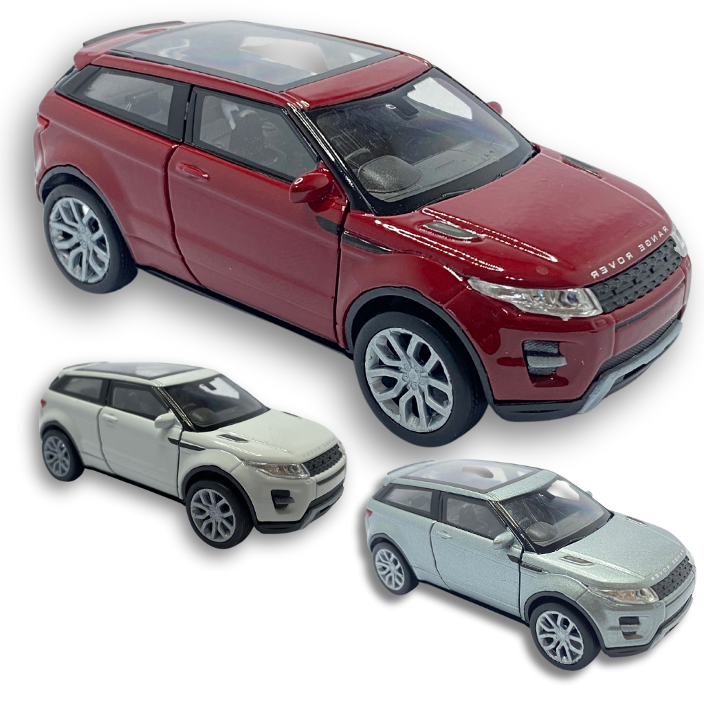 Carrinho Miniatura de Ferro Land Rover Range Rover Evoque Miniatura Coleção Welly 1/34 a Fricção