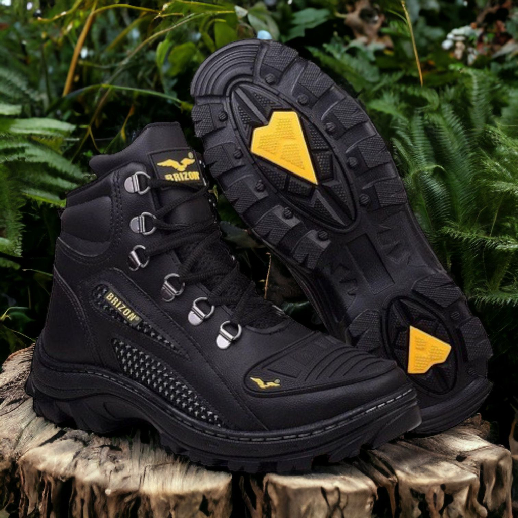 Bota Caterpillar Masculino Motociclista Preta/Semi Impermeável