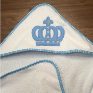 Toalha de Banho Bebe Bordada com Capuz Forrado REALEZA em Oferta na Shopee