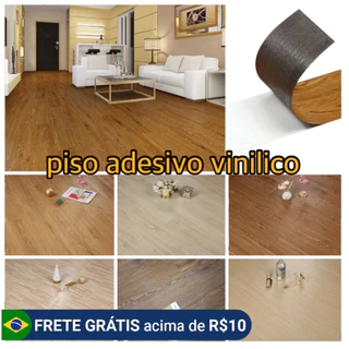 Piso Vinilico Adesivo Madeira Moderno Com Cola Antiderrapante Lavável 91,4x15,2cm