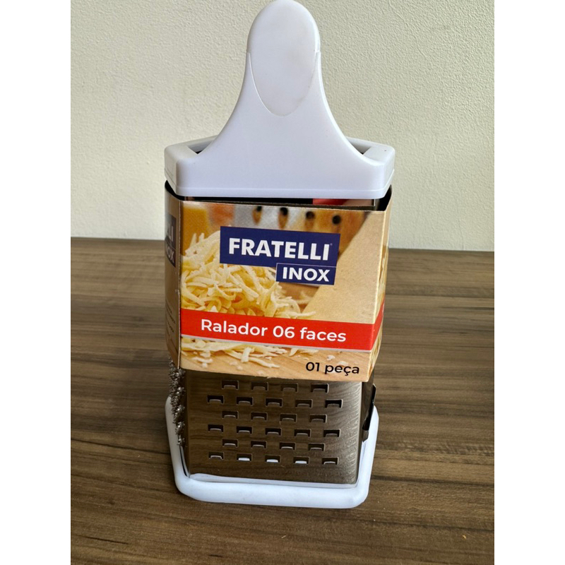 RALADOR 6 FACES INOX BRANCO EXCELENTE FATIAR E RALAR | Shopee Brasil