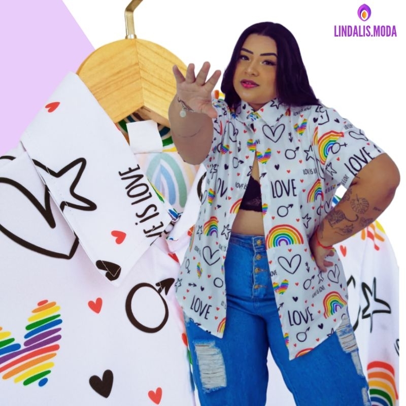 トップス LGB Camisa LGBT LGBTQIA+ Unissex PP/P, P/M, G/GG | Shopee Brasil