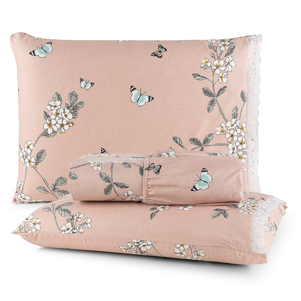 Jogo De Lençol Casal 3 Peças Com Elástico Padrão Cama Box Com Lese