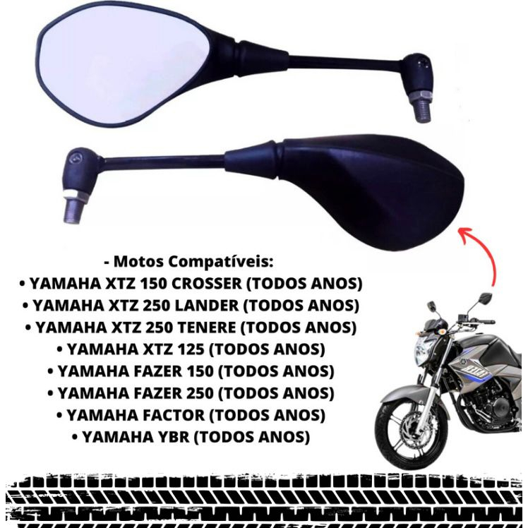 Retrovisor Mini Bmw Articulado Mod Yamaha Ybr Fazer Factor Shopee Brasil