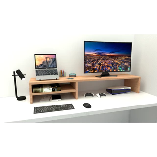 Base Suporte Monitor 80x15x15 Mdf Resistente Ergonômico