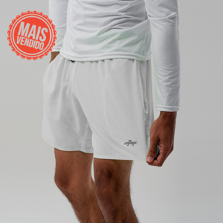 Bermuda Shorts Elastano Branco Premium Mauricinho Academia Treino Fitness