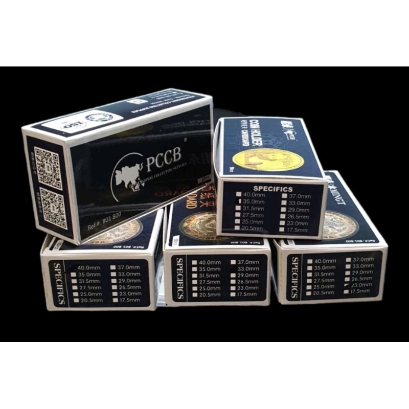 KIT COM 5 CAIXAS DE Coins Holder PCCB ,caixa com 50 Unidades Tamanhos a ...