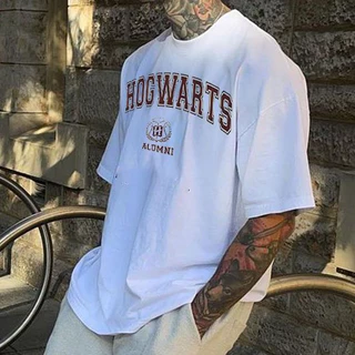 Camiseta Oversized Unissex Hogwarts Streetwear Larga