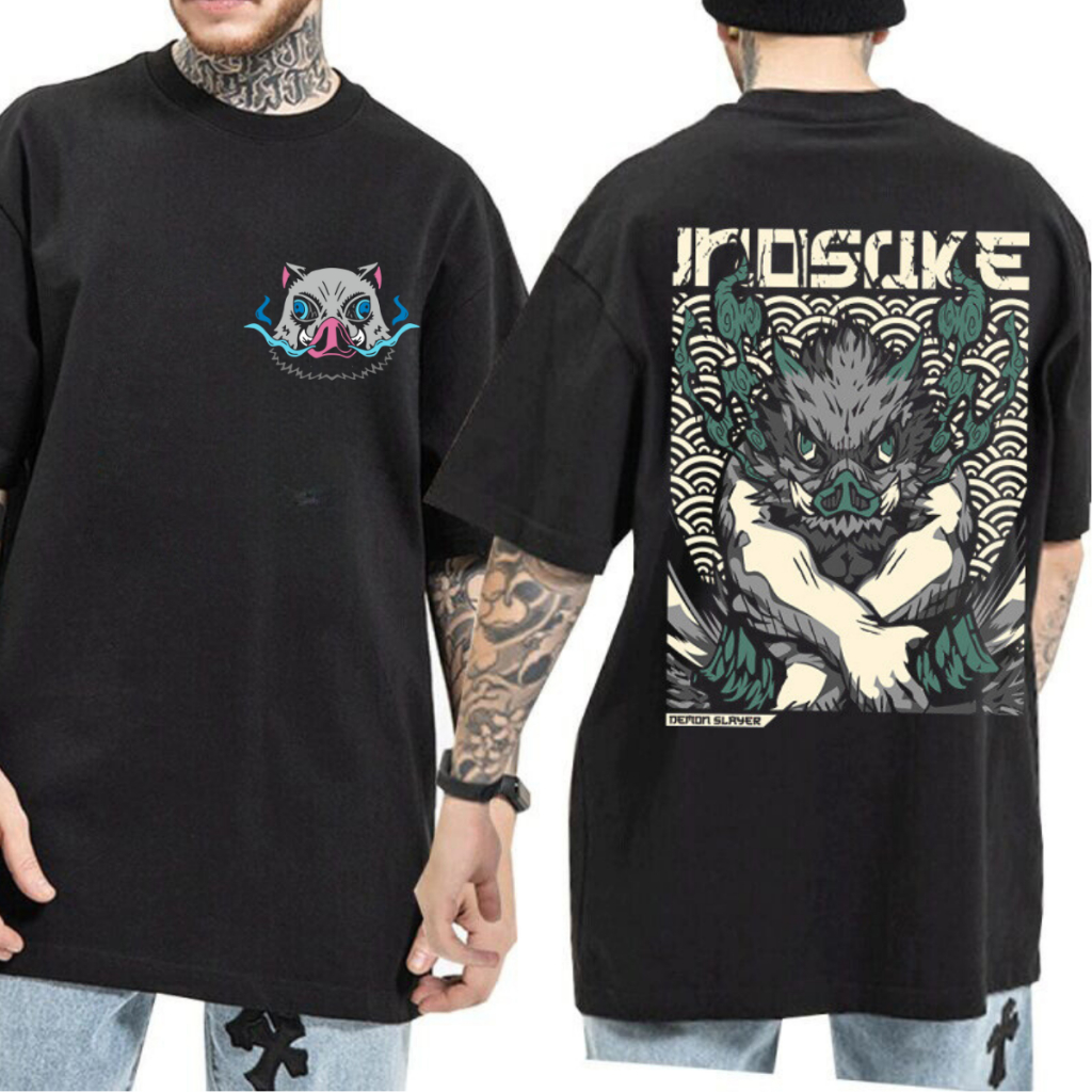 Oversized Larga Camisas Anime Estampa Masculina Manga Larga Unissex