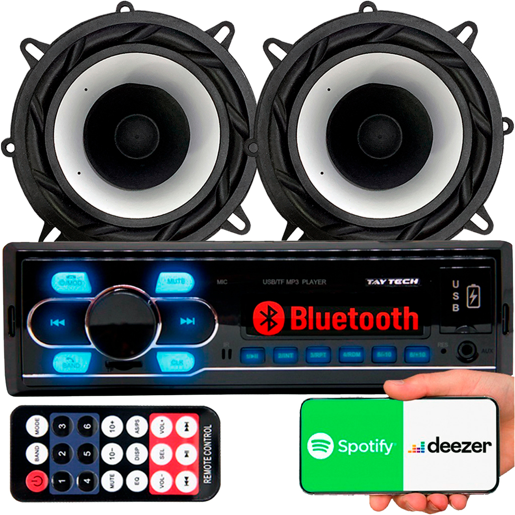 Caixa de Som Bob 4 Falantes De 6 Polegadas Triak Hurricane Bluetooth Aux SD  Top