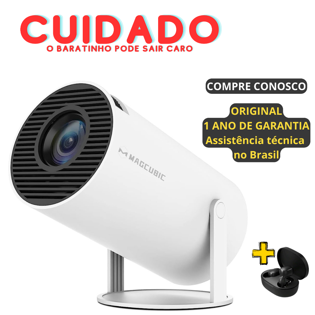 Projetor 4k 150 POLEGADAS com Sistema Android 150 polegadas Projetor Magcubic HY300 Wifi e Bluetooth