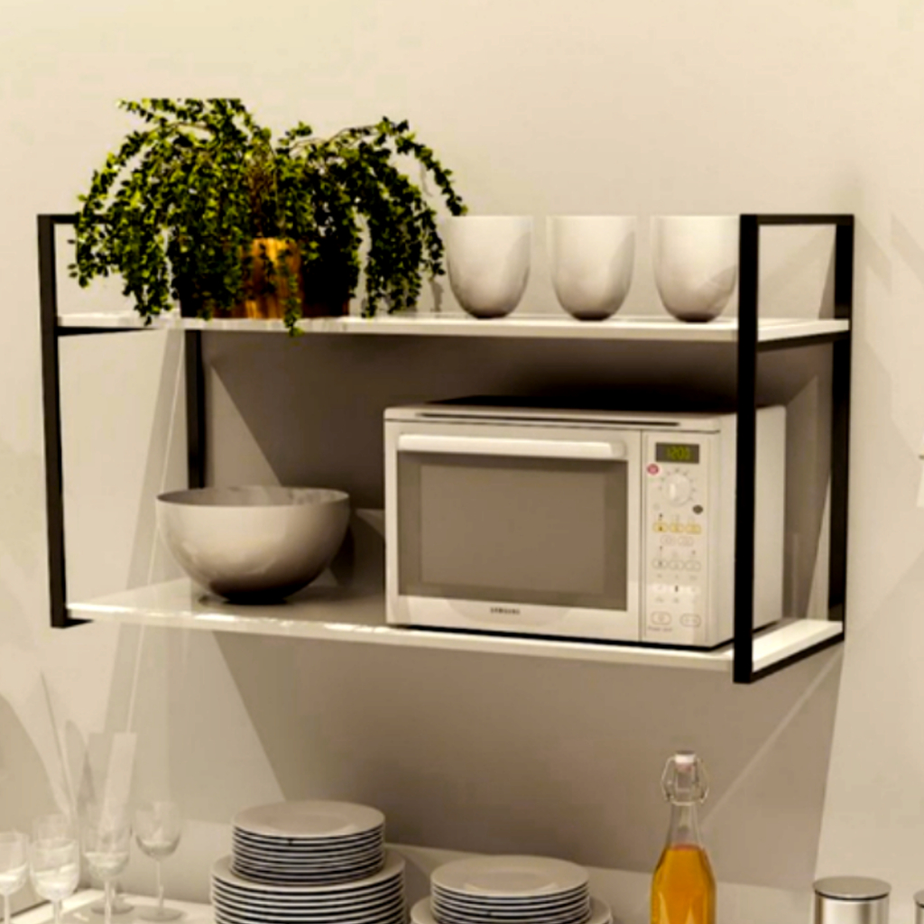 Nicho Para Micro-ondas e Forno Suporte Prateleiras Parede de Ferro e ...