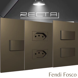 Cj Tomada 10A 20A Interruptor Simples Paralelo Conjunto 4x2 Blux Recta Fendi Fosco + Fácil Instalação Tomada Fendi Bege Caramelo
