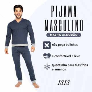 Conjunto pijama de algodão manga comprida masculino, pijama, tops do sono,  calças, moda designer, outono