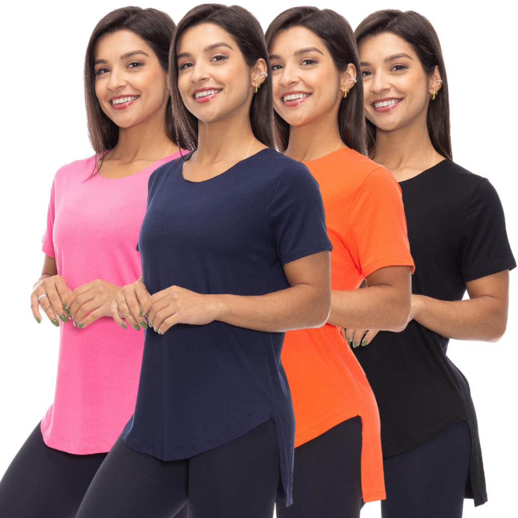 kit 4 Blusa Mullet Tampa Bumbum Viscolycra Academia vest Legging Fitness camiseta Blusinha