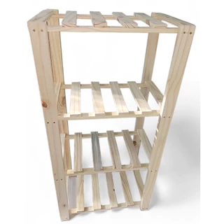 Estante com 4 Prateleiras de Madeira Maciça Pinus