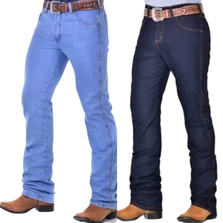Kit 2 Calça Country Masculina Jeans Premium com Elastano Rodeio Montaria