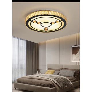 Lustre Plafon Cristal Luminária Teto 50Cm 3 Cores Com Controle